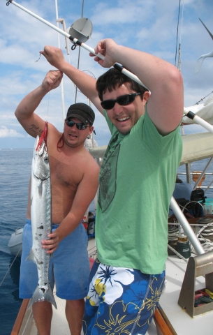 Justin and Zach with the Barricuda that Justin boated.