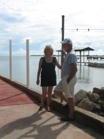 Angie and Larry at Utila 
bridge.