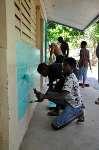 Local kids lending a hand.