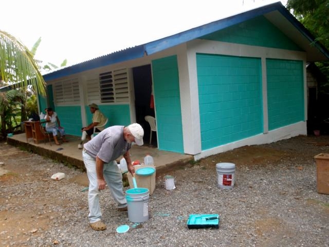 Larry mixing the new green!