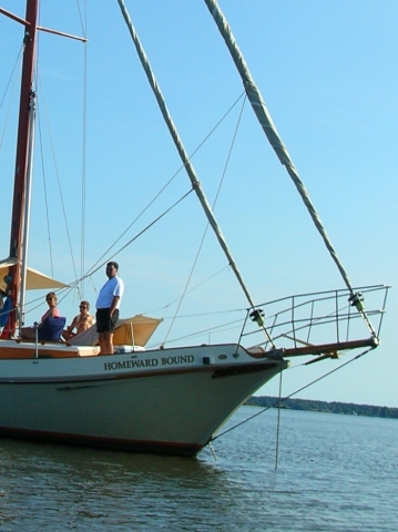 Debbie, Pat & Randy Macdonald onboard in Leeds Creek