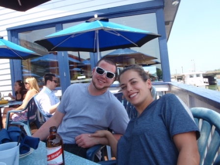 Adam and Em. Lunch on Shems Creek.