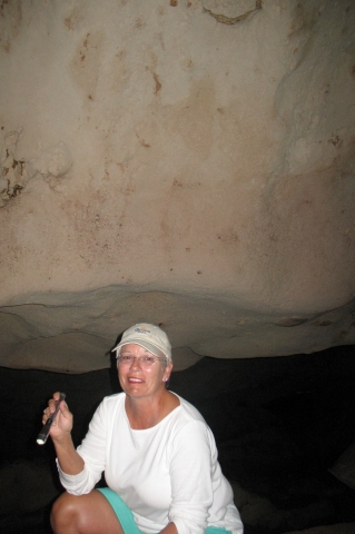 Pat in entrance to cave