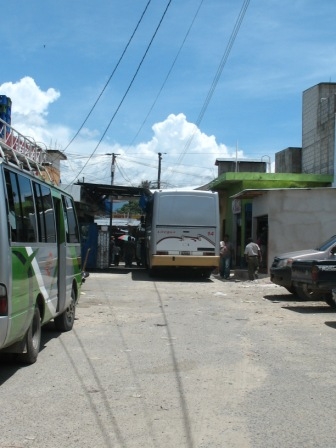 Bus transfer station. These 
drivers are good!