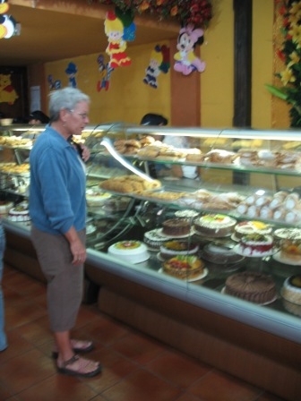 Pat purveying the baked 
goods across from Juma Ocag