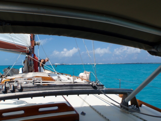 Isla Mujeres on the horizon