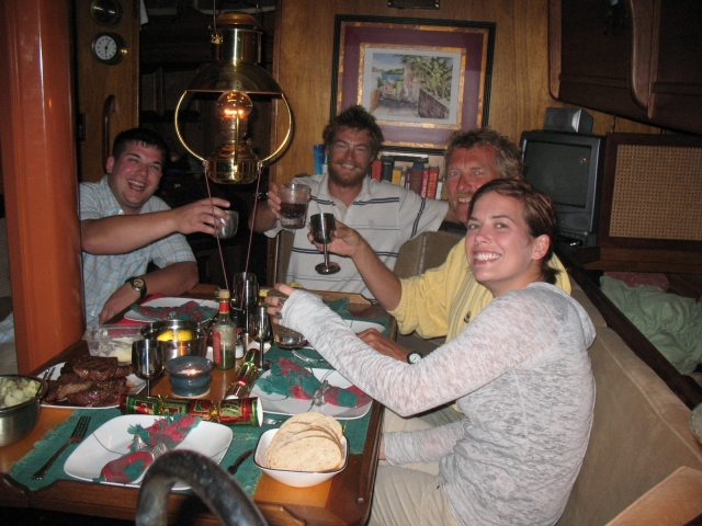 Christmas Dinner with John Rock
aboard HB (12/08)