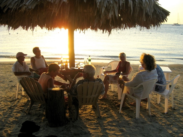 Happy Hour waiting for the 
elusive Green Flash.