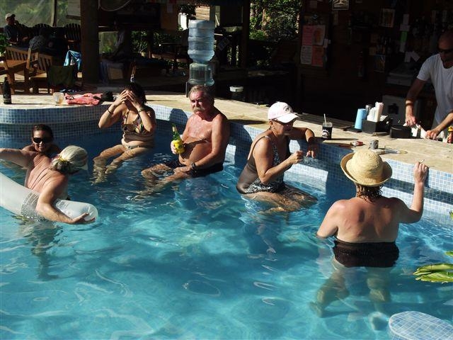 The gang at the Oasis 
swim up bar.