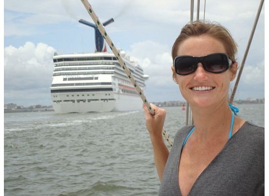 Melissa with cruise ship close at hand!