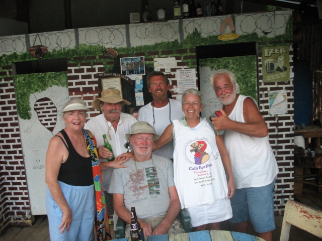 Yvonne, Don, R2, Pat, Bob 
and Larry (note Pat holding
Cats Eye Pub (Fells Point). 
Our donation to the ceiling.