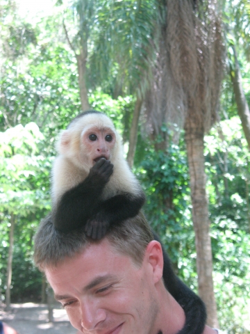 Dan and a white face monkey