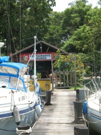 Looking back our dock 
towards the resturant.